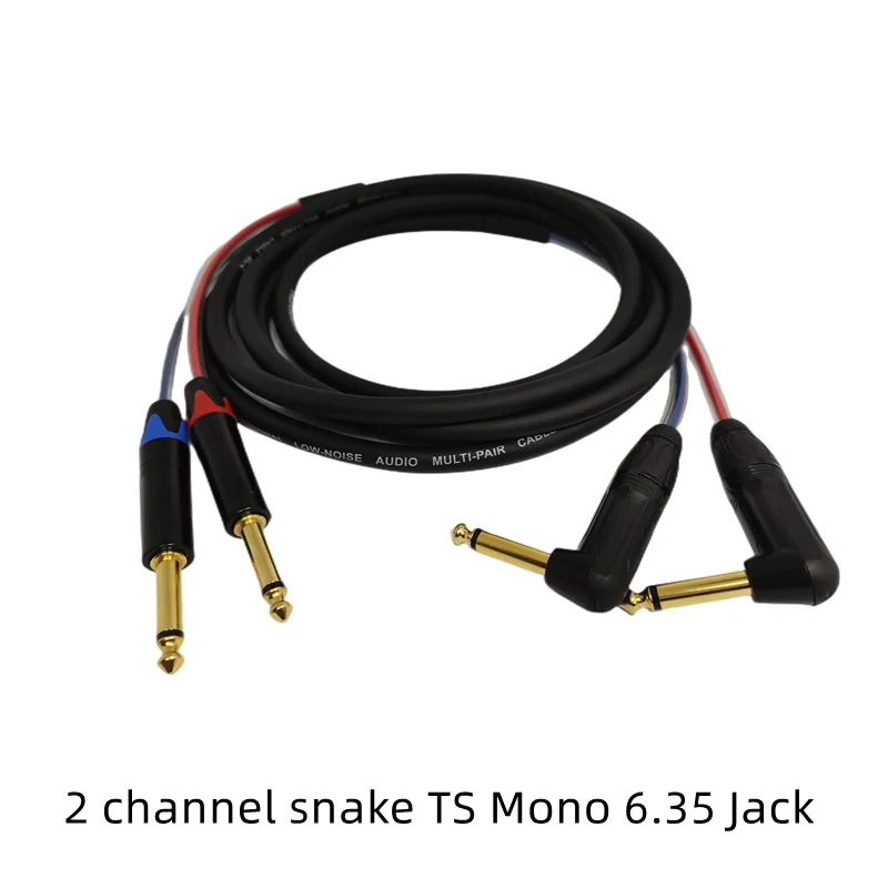 Audio NEW 2 Channel Right angle plug Mono SNAKE CABLE Mono 6.35 jack
