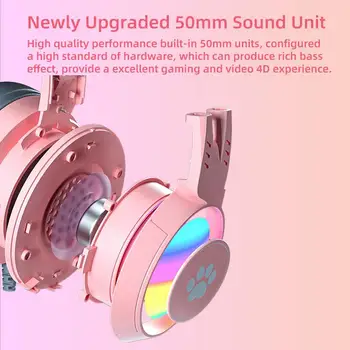 SY-G25 Wired Headphones With Microphone Cute Cat Ear Over Ear Gaming Headsets for E-sport Computer Headphone Laptop Headset 3