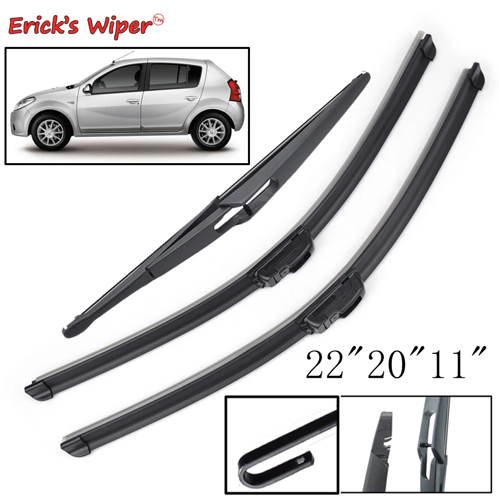 

Набор щёток стеклоочистителя Erick's для Dacia, Renault, Sandero, MK2, 2012-2014, 22/20/11 дюймов