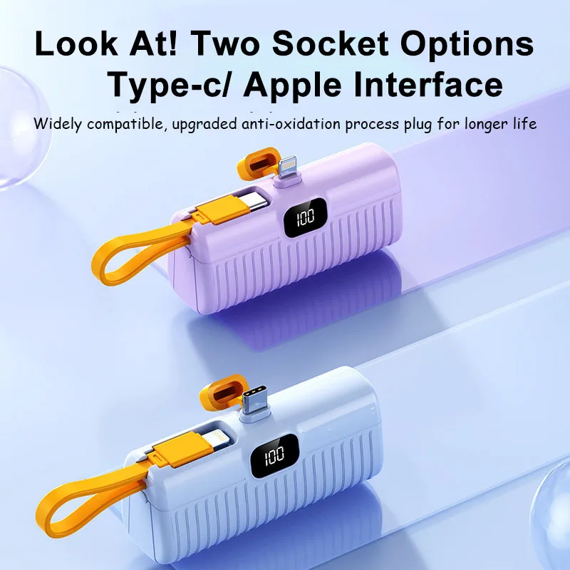 Portable Battery Charger Xiaomi 30000mAh Mini Portable Pocket Power Bank Type-c Two-ways Fast Charging Compatible for iPhone