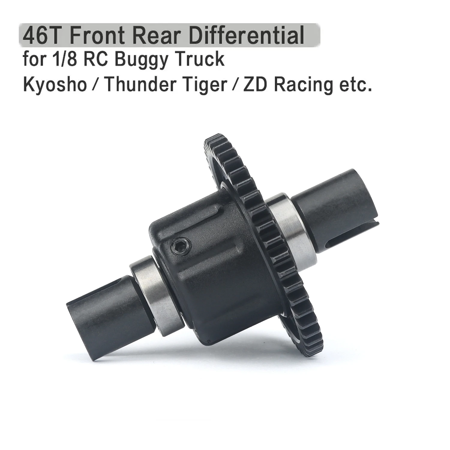Kit différentiel central métal 48T pour RC Buggy Monster Truck 1/8, posé sur une surface avec vis et joints visibles.