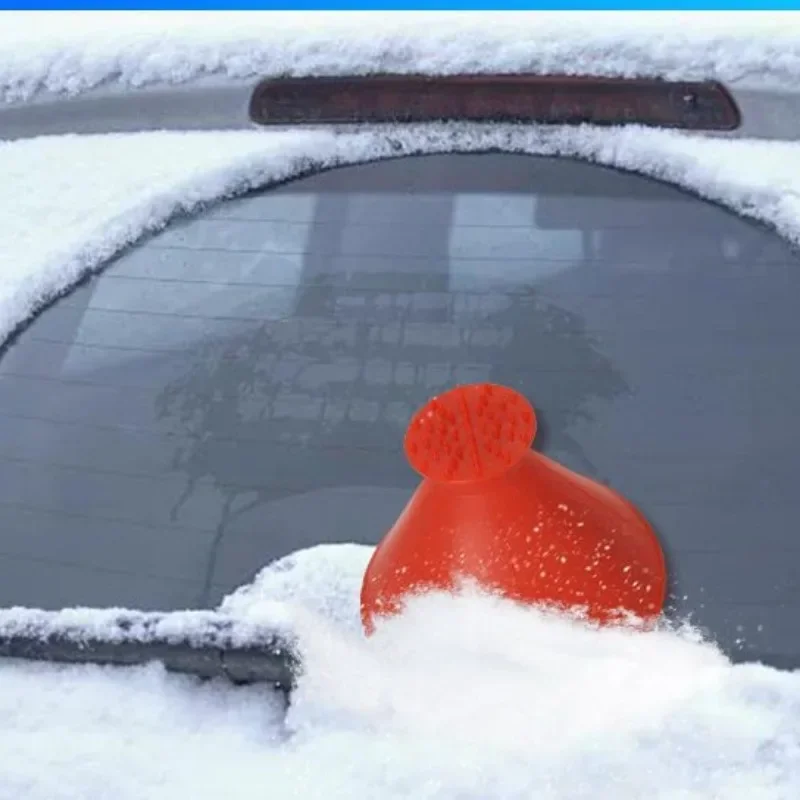 Conical Funnel Snow Shovel Car Round Plastic Snow Scraper Shovel Ice Scraper Multifunctional Car Remover 1PC