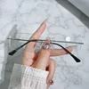Men Ultra Light Myopia Glasses Small Square Frameless Anti-blue Light Near Sight Glasses Ultra Light Unisex Short Sight Glasses 2