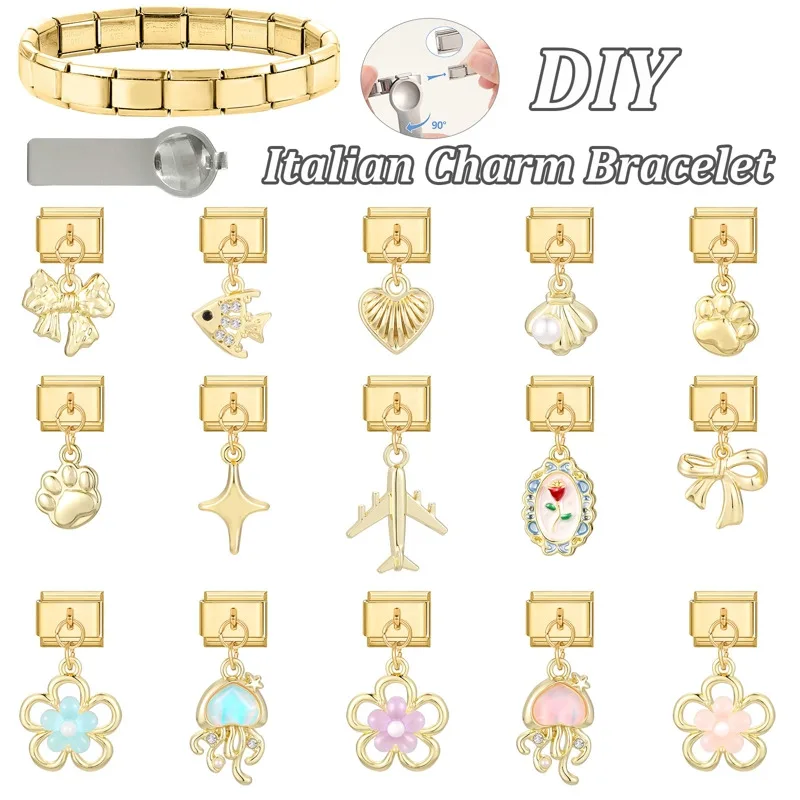 Vintage Bow Knot Pendant 9mm Stainless Steel Bracelet Girls DIY Making Gifts