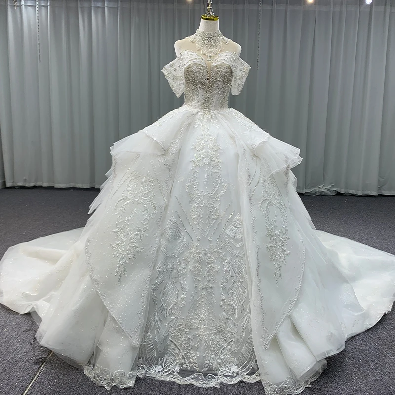 Exquisite Bride Dresses Wedding Organza Ball Gown Sweetheart Wedding Dresses For Women Beading Pearls MN205 Vestidos De Novia 7