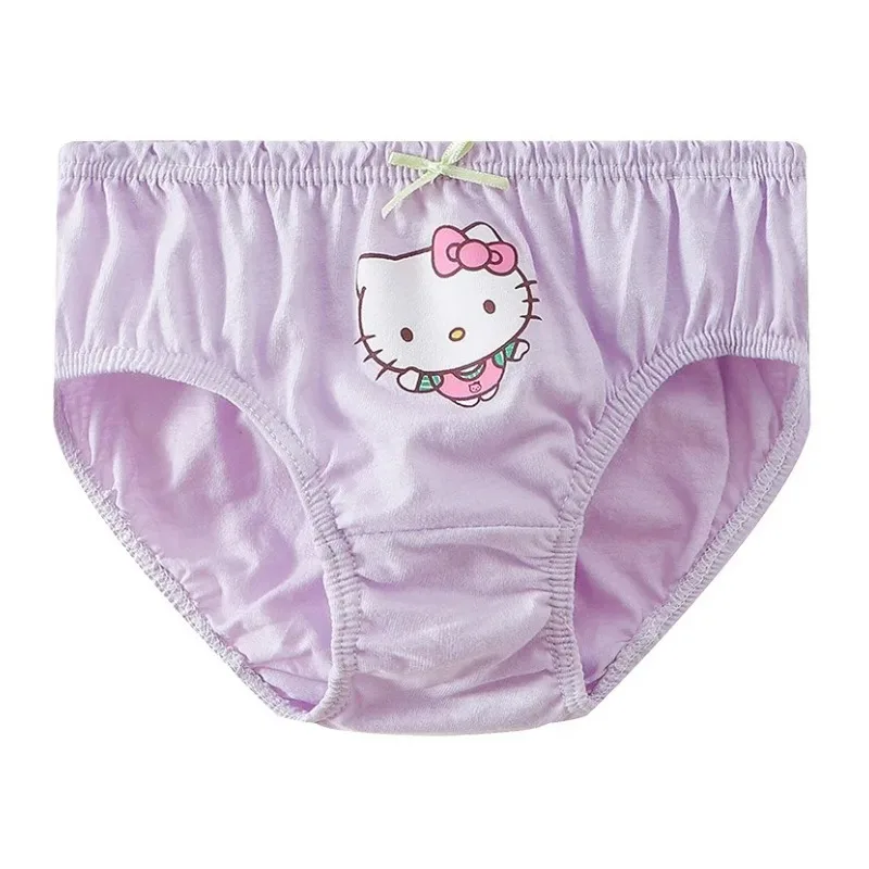 5 pezzi mutandine per bambini per ragazze carino HelloKitty slip per ragazze morbido cotone traspirante Kawaii Cartoon biancheria intima per bambini mutandine slip - immagine 3