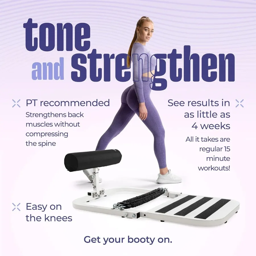 Hip Thrust Machine for High Resistance Glute Training - Home Gym Workout - Comes with 45, 90, and 135 Lbs of Resistance