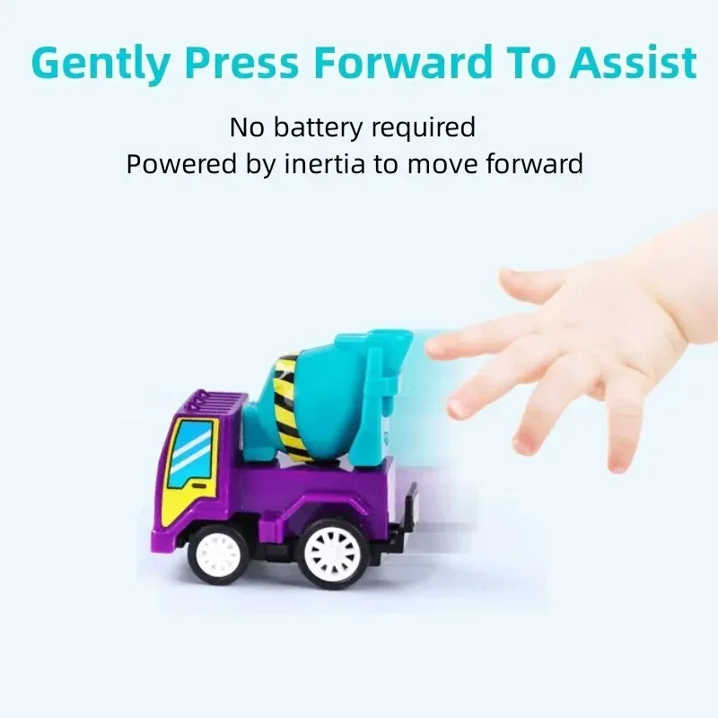Pull Back Car Toy Set Mini Inertial Engineering Vehicles for Kids Cartoon Style Play Vehicles 6Pcs car toys