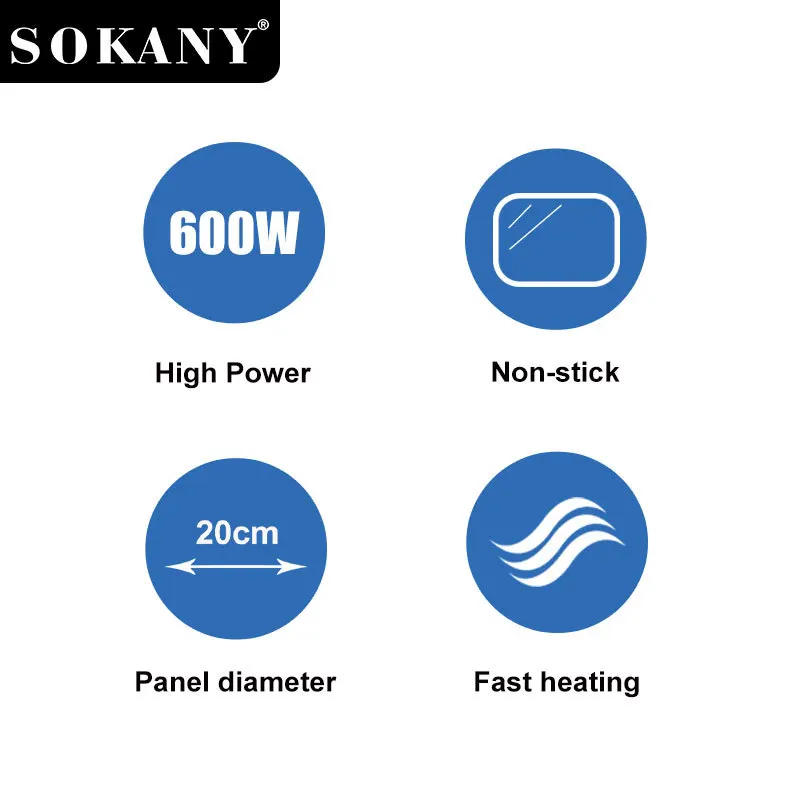 Houselin Electric Pancake Maker, Portable Pancake Maker Switch, Non-stick Coating, Easy to Use Pancakes, 600W 4