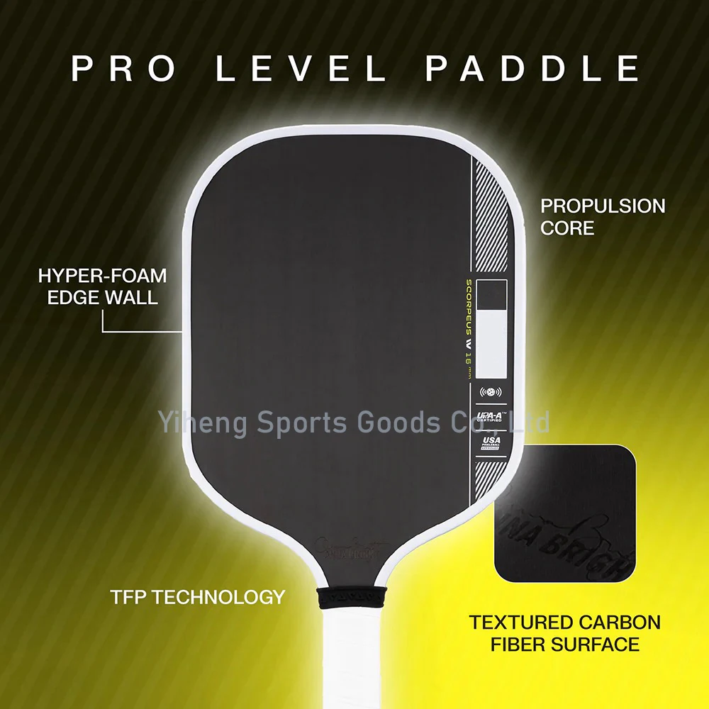 Collin Johns Scorpeus4 PRO IV TFP Foam Fill 16mm Thickness GEN4 Thermoformed Toray T700 Carbon Fiber Pickleball Paddle