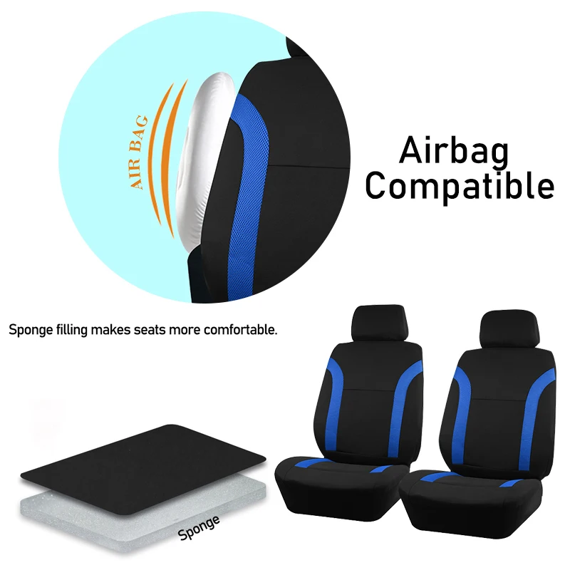 AUTO PLUS Universal 2 Front Seat Covers Fit For Most Car SUV Truck Car Accessories Interior Front Seat Covers For Car