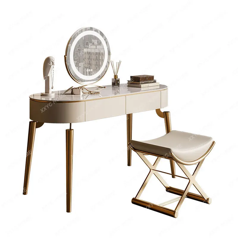 

Italian Stone Plate Bedroom Modern Minimalist Small Apartment Minimalist Makeup Table