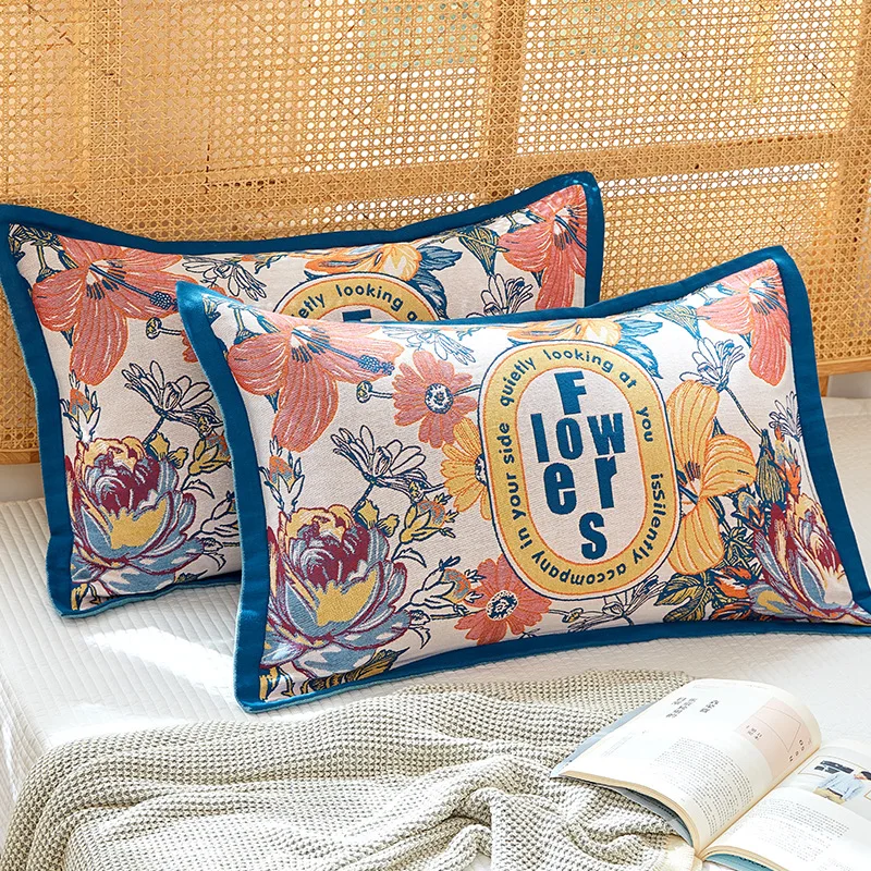 

Cotton Four Layers of Gauze Pillowcase Home Thickening Couple Pillowcase Office Cushion Cover Poszewka Boho Funda Cojines De 베갯잇