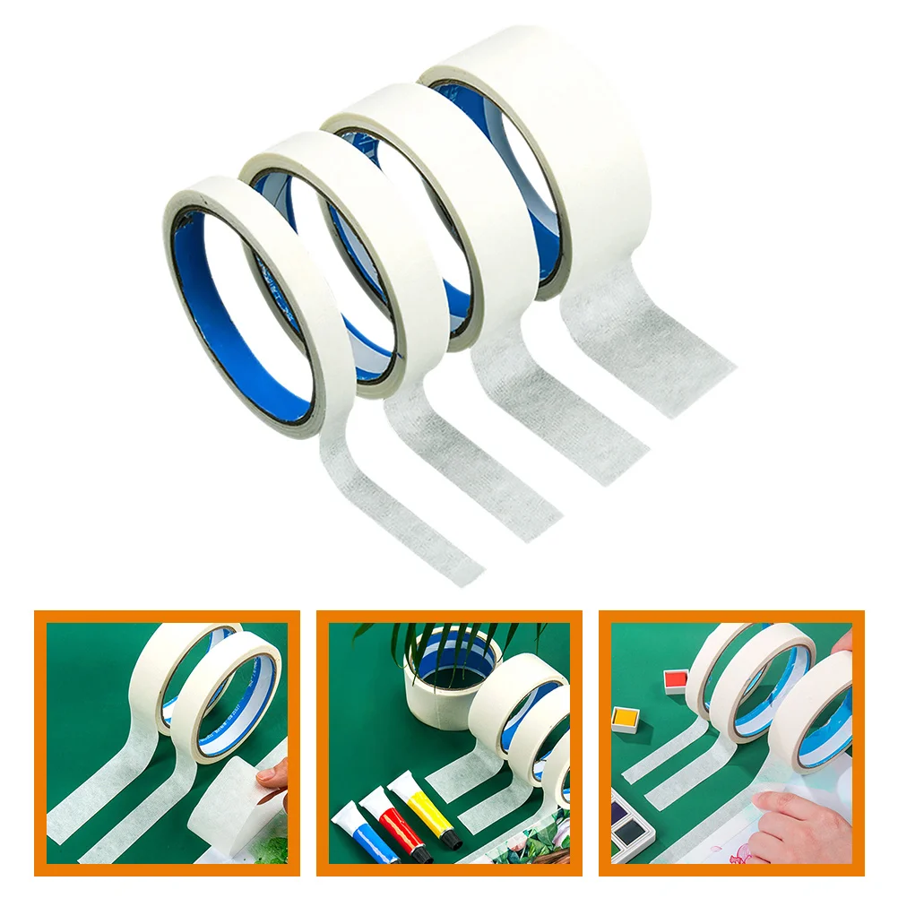 

4 Rolls Masking Glue Adhesive Tape DIY for Painter Decor Drawing Paper Tapes Painting