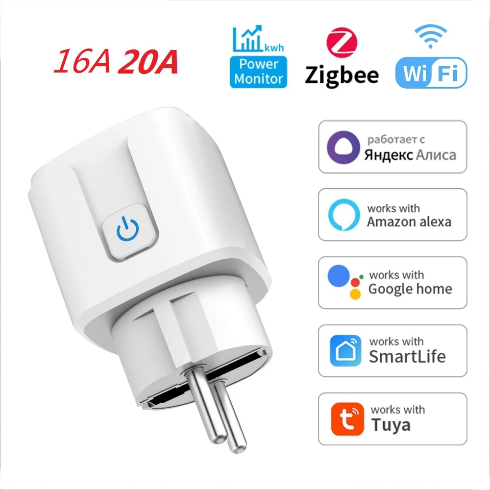Smart Socket Tuya EU Plug WIFI 16/20A With Power Monitor thumbnail 7
