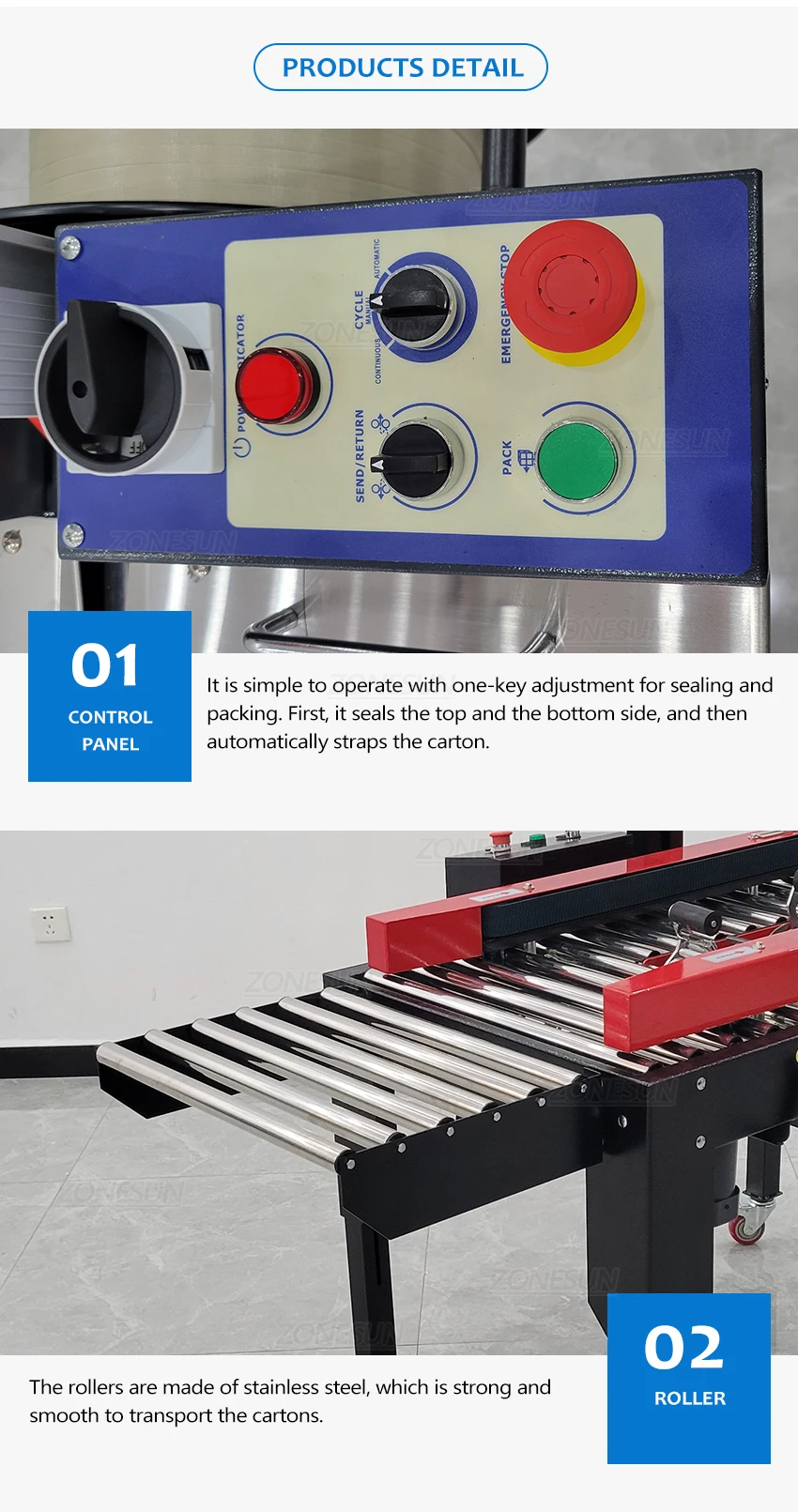 ZONESUN ZS-ACS1 Автоматическая обвязка коробок Производство Упаковочное оборудование Система упаковки Оптимизация производства