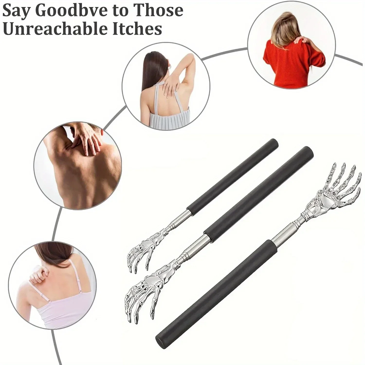 Telescoping Back Scratcher Back Massager for Relieving Tension Pet Massage Tool Shoulder Neck Deep Tissue Head Scalp Massager