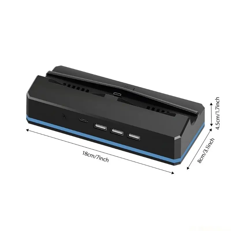E56B 콘솔 도킹 스테이션 다기능 냉각팬 8 조명 효과 USB 충전