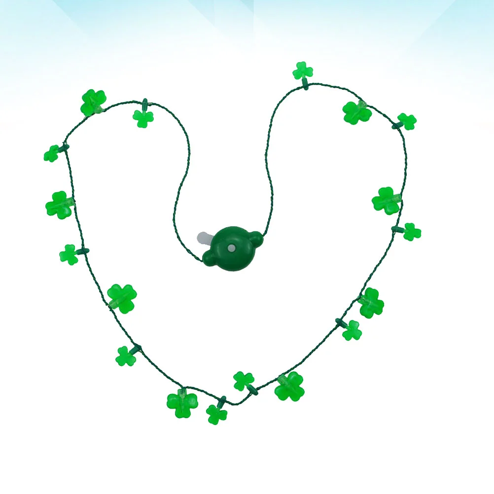 

St Patricks Day Flashing Shamrock Light Necklace LED Glow Party Accessories
