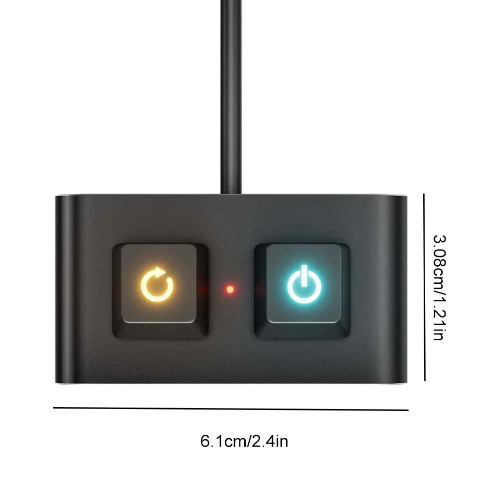 ON Off Reset Switch Button Extended Startup HDD LED External Power Supply Button Computer Power Switch for Home Office Internet