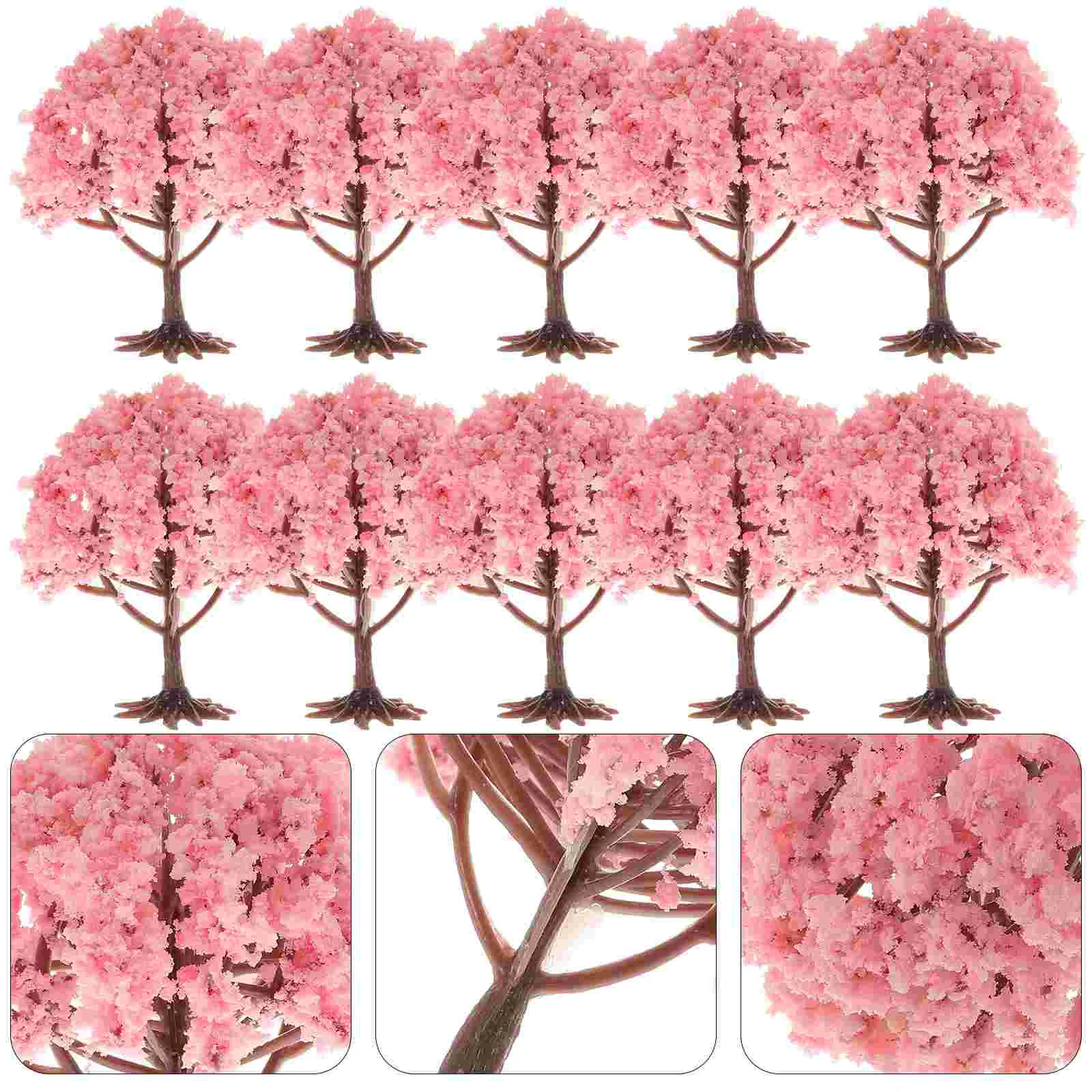 

10pcs Model Tree Desktop Tree Ornament 8cm Simulated Tree Decoration Prop
