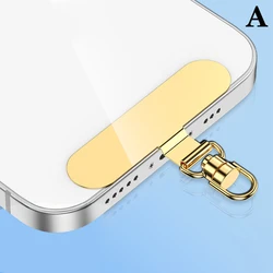 Steel Phone Lanyard with Anti - Lost Gasket and Metal Clip Strap (A Gold)