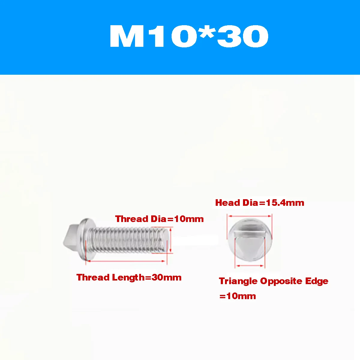 ANNBCDL Diebstahlsichere Schraube Dreieckkopf Edelstahl 304 - M6 Bis M10