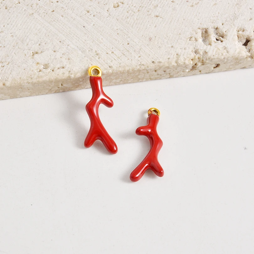 2 Stück rote Hummerkrabbe Koralle echt vergoldet Edelstahl Emaille Charm für Schmuckherstellung Zubehör DIY Strand Halskette Anhänger – Detail 11