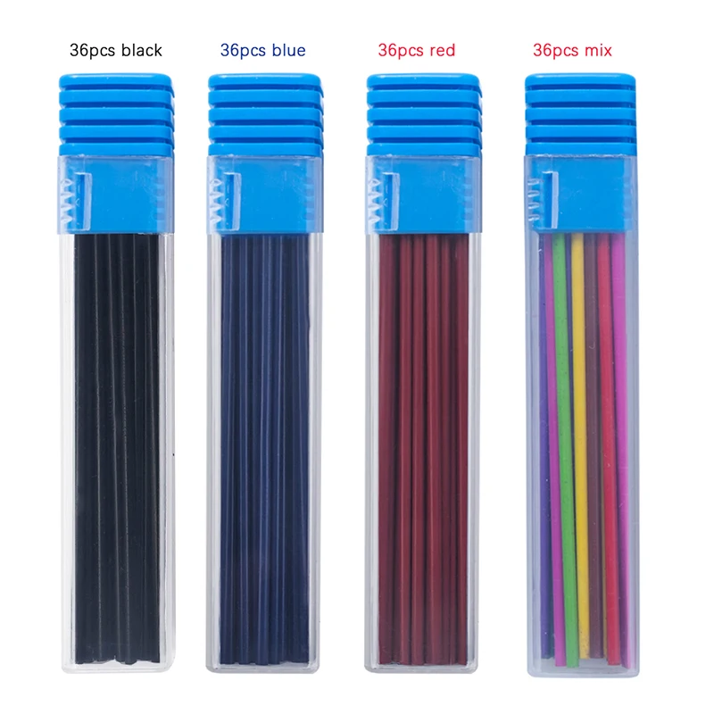 36Pcs/box 2.0mm Multicolour Automatic Pencil Lead School Office Sketching Painting Writing Stationery Supplies Smooth Writing 5