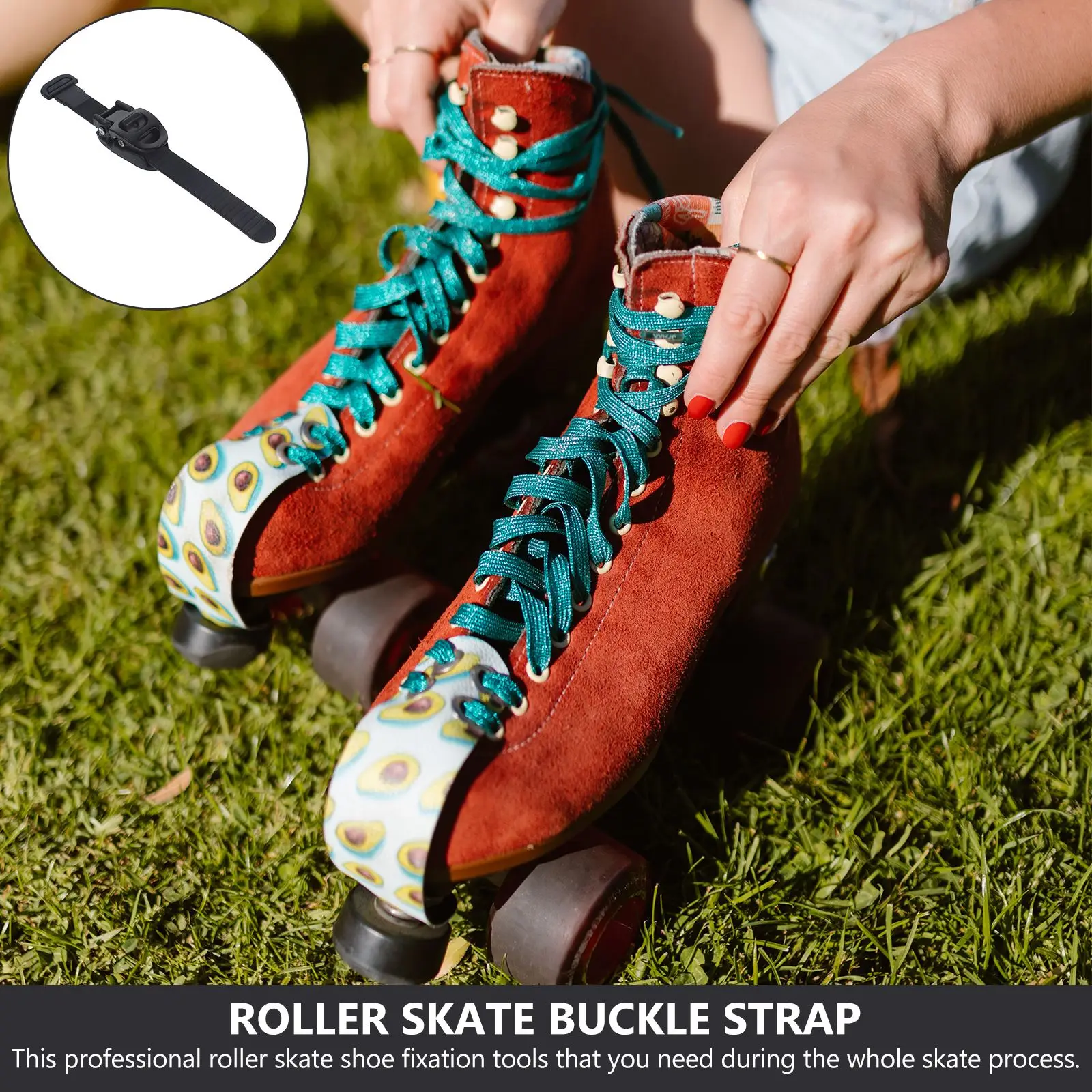 Skating Shoes Straps 2 Sets Adjustable Roller Skate Buckle Skating Shoes Fixed Straps Outdoor Sport Inline Skates Replacement