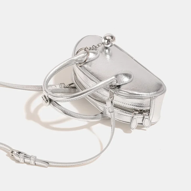 Gold Silver Stylish Exquisite Bowling Bag 2025 New Original Design Crossbody Bag Simple Premium Feeling Tote Shoulder Boston