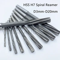 H7 Spiral Machine Reamer HSS D3mm-D20mm Precise Cutting for Metal Steel Aluminum Hole Expansion Drill CNC Tool 1