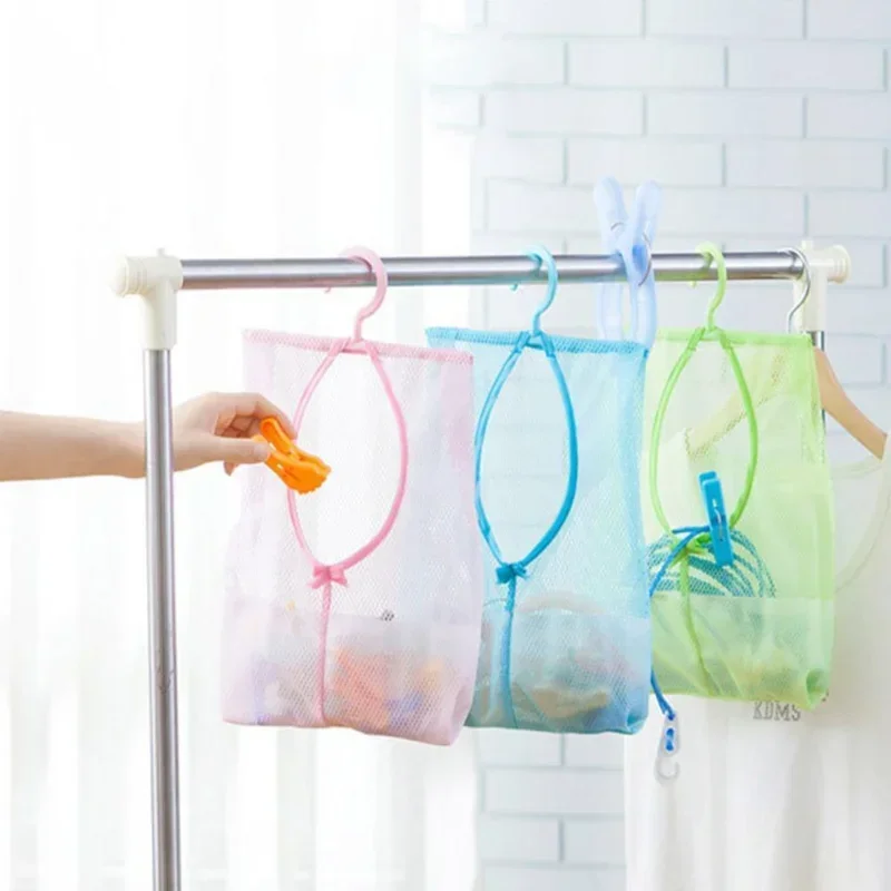 Storage Bag Sturdy Quick Drying with Hook Convenient Laundry Bag Foldable Protection Net Bag Organizer for Kitchen