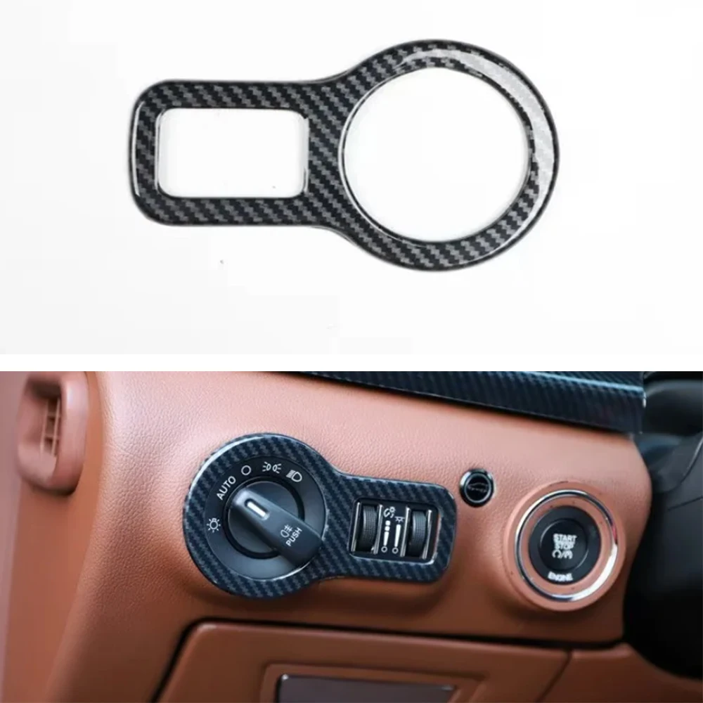 Per Maserati Quattroporte Ghilbi Levante 2014-2021 Car Front Light Lamp Switch Frame Abs Sticker Interior Auto Styling Trim