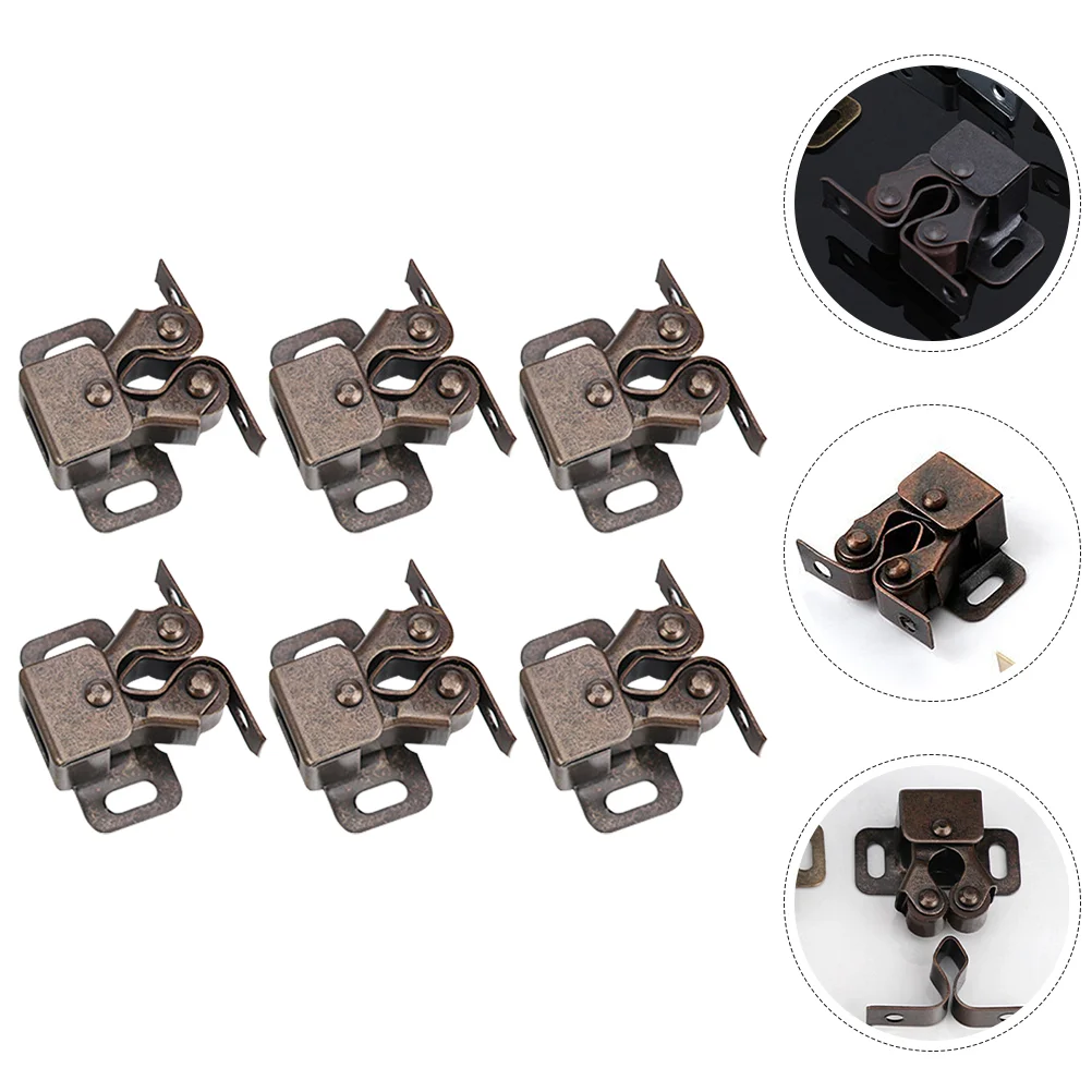 6Pcs Heavy Duty Double Ball Roller Catches Metal Cabinet Latches Cupboard Door Catch Easy to Install and Use magnetic cabinet latches cabinet door latch