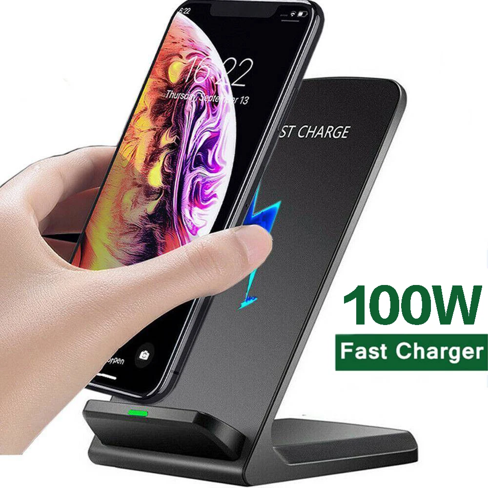 

100W Fast Wireless Charger for Samsung S23 S22 S21 Quick Charging Stand For iPhone 14 13 12 11 Pro Max XS XR X 8 Plus Xiaomi 11
