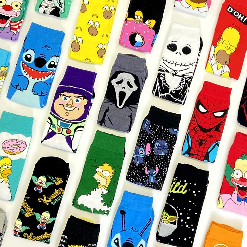 2024 New Anime Men Socks Long Sock Knee-High Couples cosplay Sock Personality Hip Hop Harajuku Skateboard Funny Sock for Women