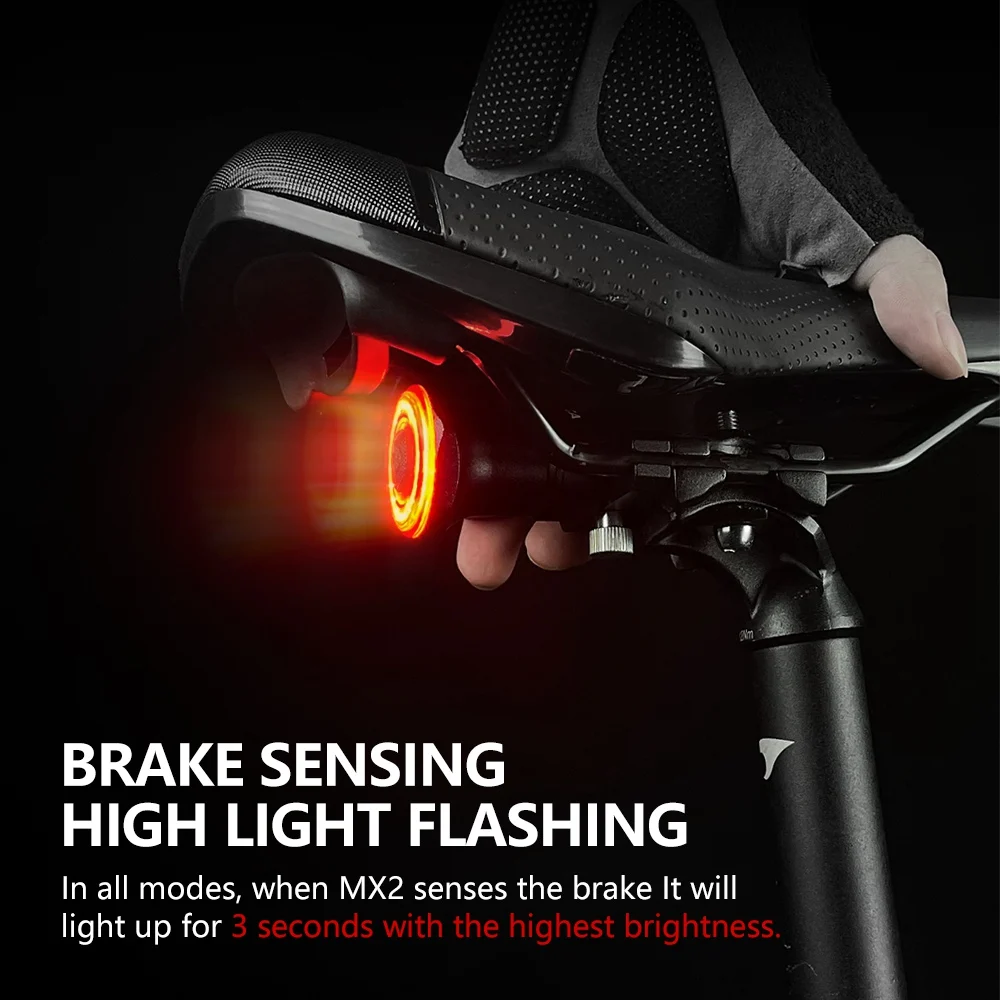 MEROCA MX2 Smart Bicycle Tail Rear Light Auto Start Stop Brake