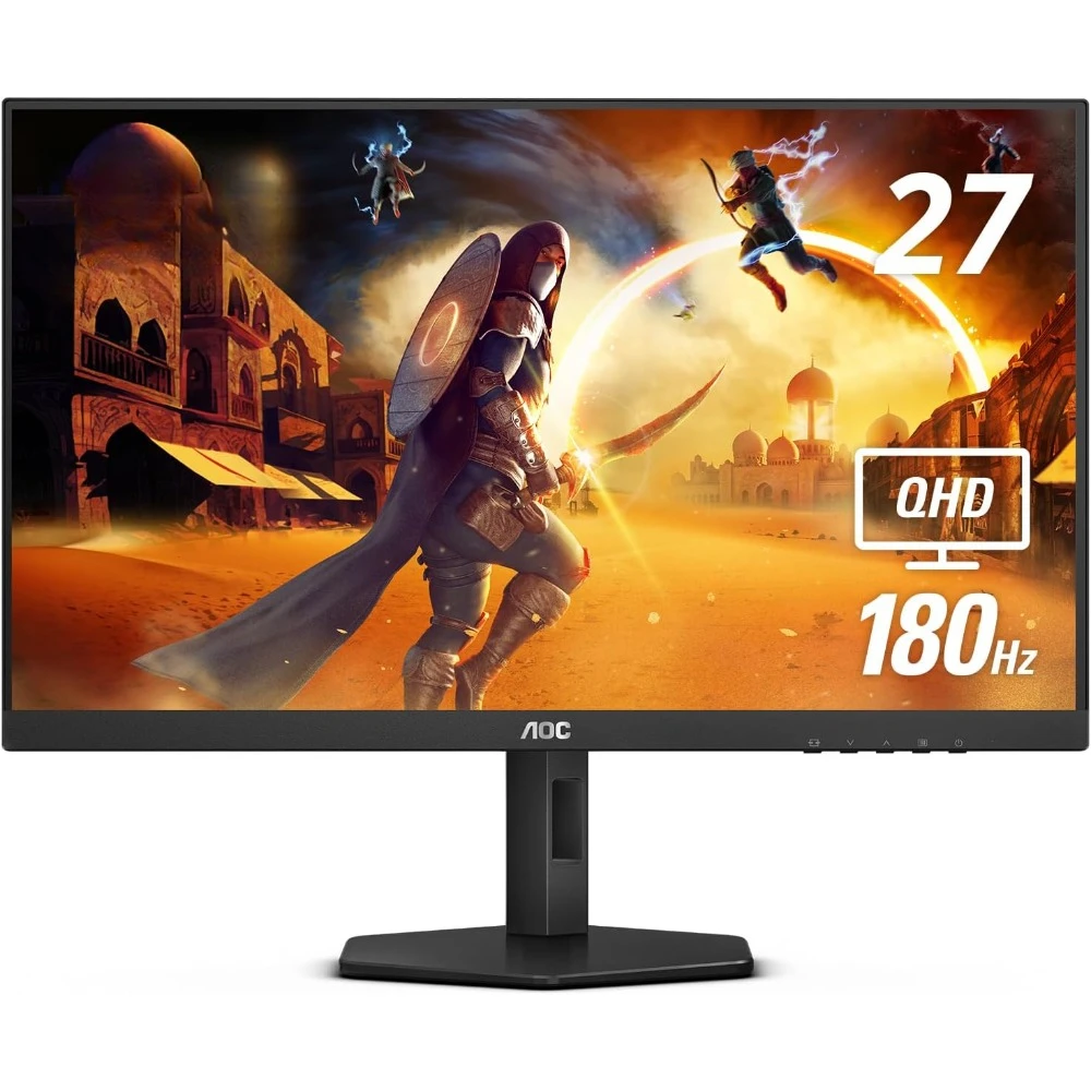 27" Gaming Monitor, 2K QHD 2560x1440, 180Hz 1ms, Adaptive-Sync, Height Adjustable, 2X HDMI 2.0, 1x Display Port