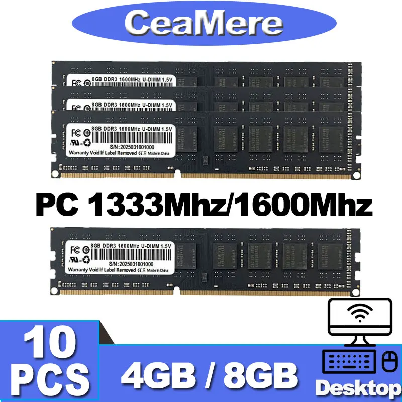 DDR3 Memory 10PCS Desktop Computer Universal 4G 8G 1333Mhz 1600Mhz 240pin