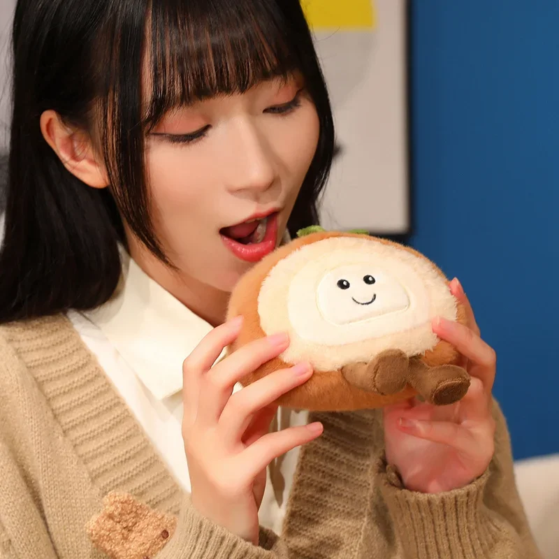 Hot Kawaii Smile Swiss Roll Plush Toys Soft Stuffed Cartoon Dessert Doll Delicate Mini Desktop Decor Lovely Gift To Girlfriend