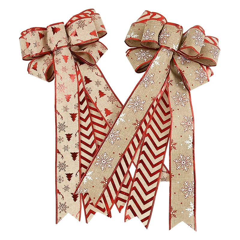 

53x25cm Large Christmas Bow Christmas Tree Ribbon Bowknot Hanging Pendant New Year's Eve Christmas Party Decor Noel Navidad Gift