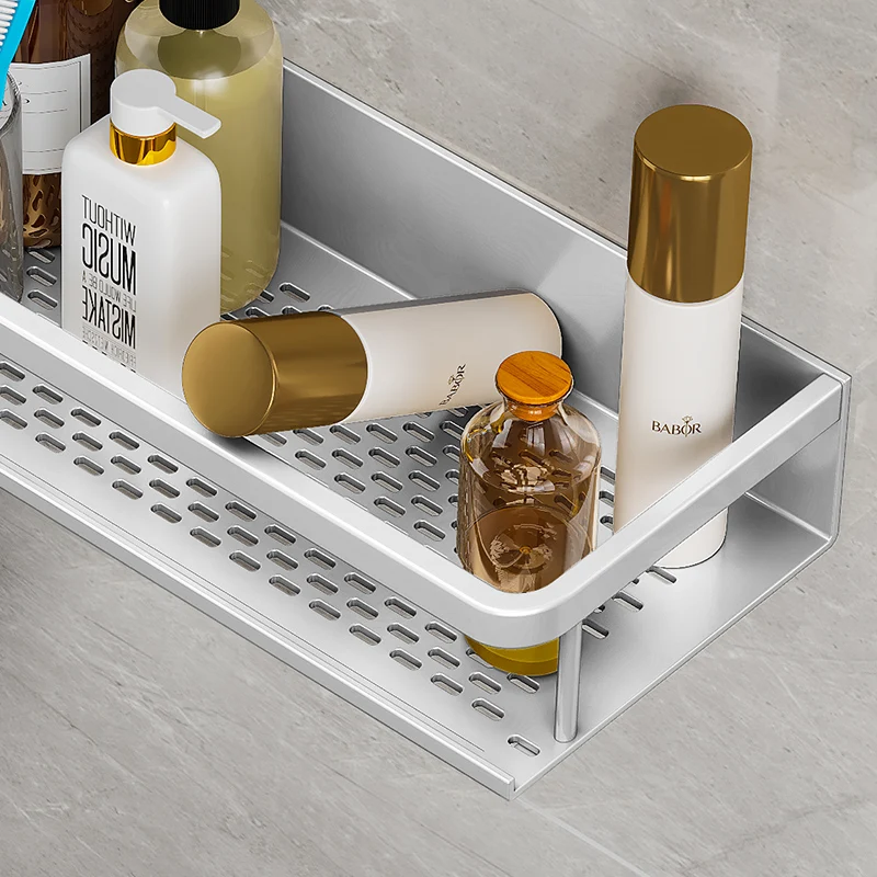Bathroom Shelf 30/40/50 cm Kitchen Wall Shelf Shower Holder Storage Rack Towel Bar Robe Bathroom Accessorie 4