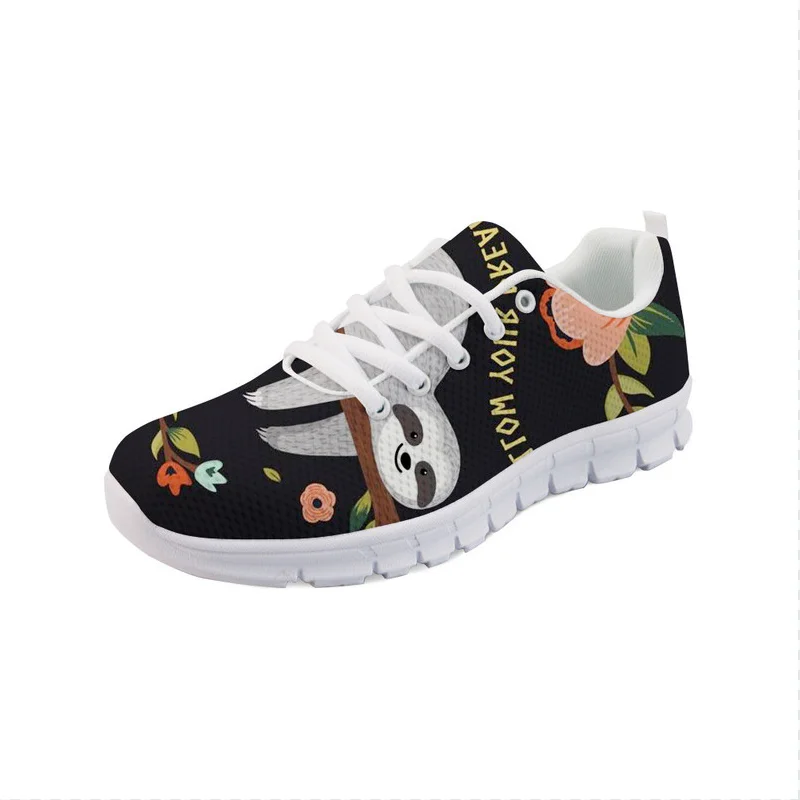 New Women's Flats Shoes Sloth Design Students Fashion Sneakers Spring Summer Breathable Walking Shoes Large Size Scarpe Donna