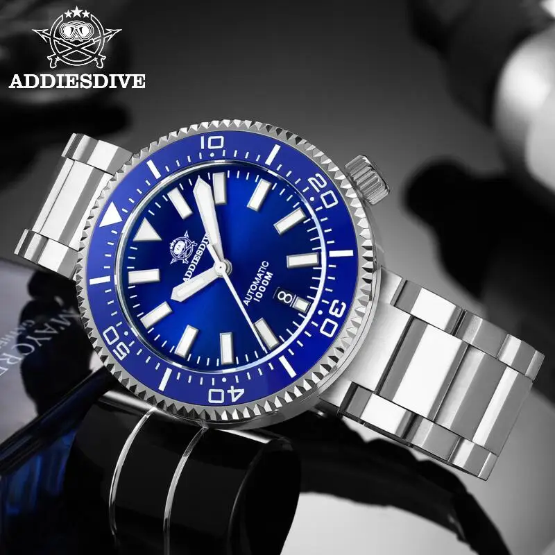 

ADDIESDIVE Men's Luxury Watch 100Bar Waterproof C3 super luminous Sapphire Glass reloj hombre Automatic Mechanical Watches