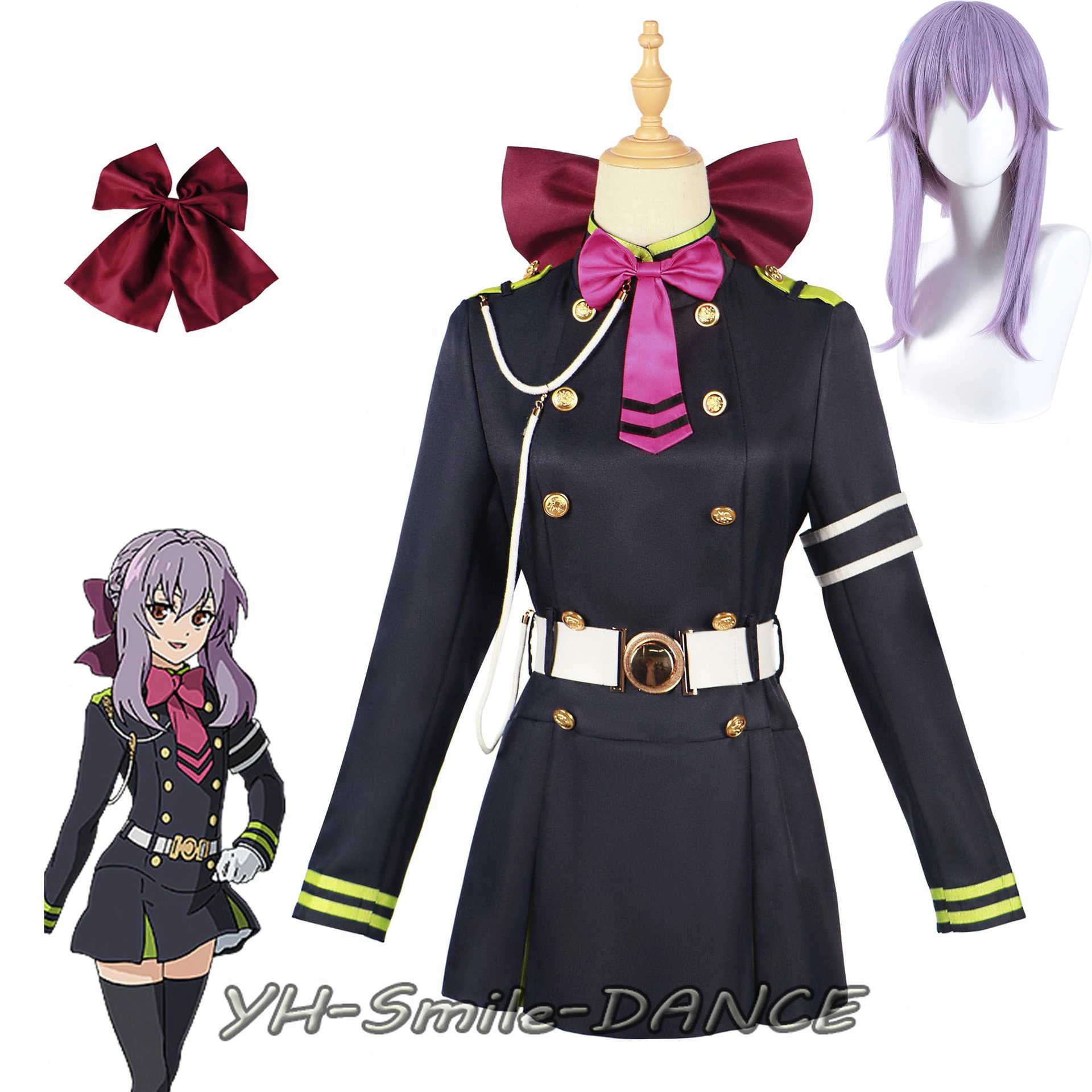 

Костюм Хираги шиноа из аниме серафа из конца, косплей костюм из искусственных волос в стиле милитари, комплект униформы из школьного аниме, ботинки