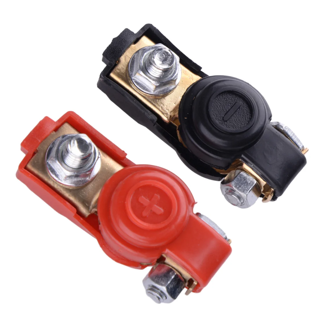 

1 Pair Car Copper Plated Battery Terminal Quick Connector Cable Clamp Clip Positive Negative 12V