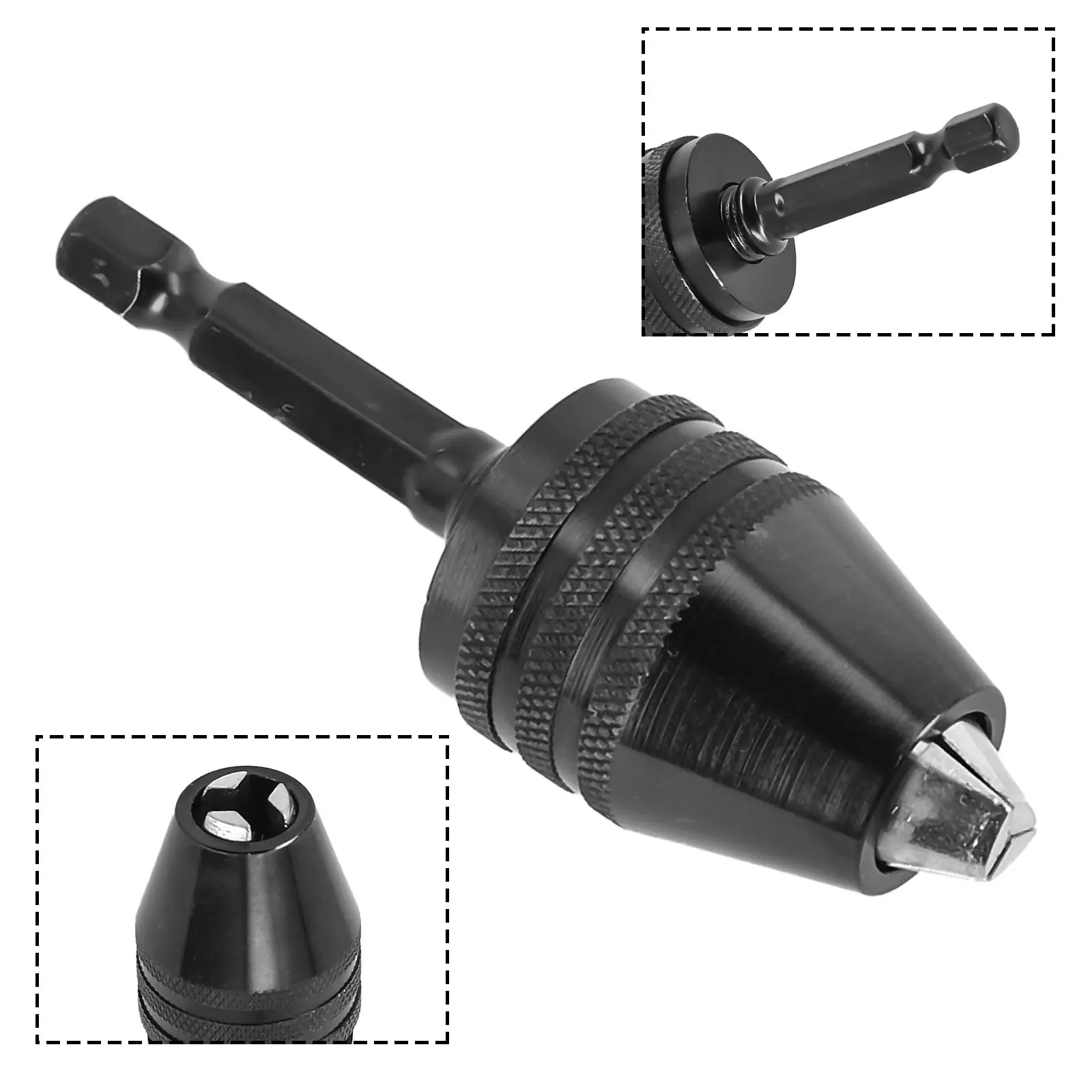 

1pc Mini Keyless Chuck Electric Drill Bits Collet Converter Extension Screwdriver Drill Adapter Fixture Tool 1/4inch Hex Shank