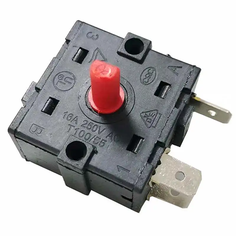 16A 3Pin 5Pin AC Electric Heater Gear Knob Switch 4Gear Rotary Selector Thermostat Switch 3Gear Temperature Control Switch 250V