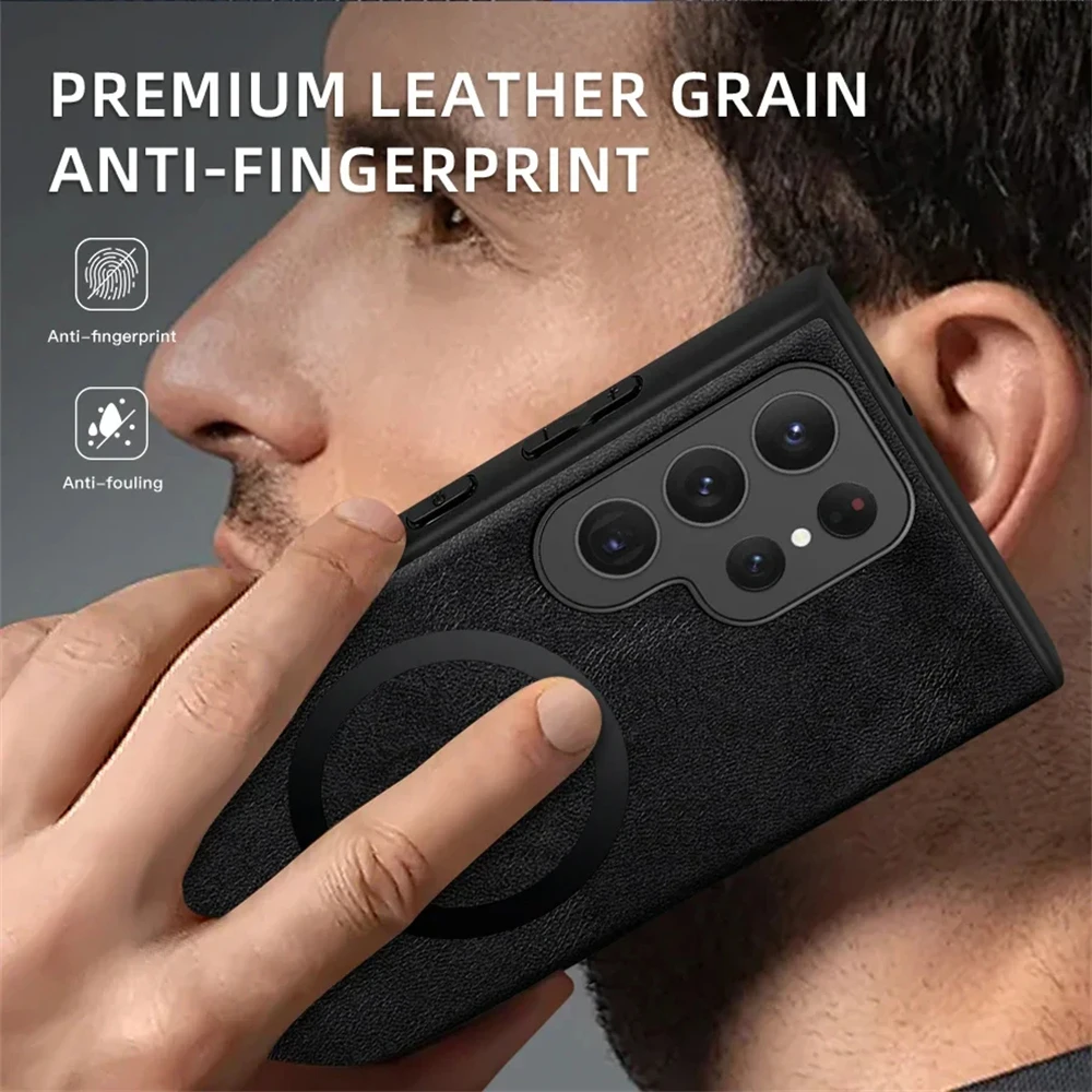 Luxury Leather Shockproof Magnetic Phone Case Cover